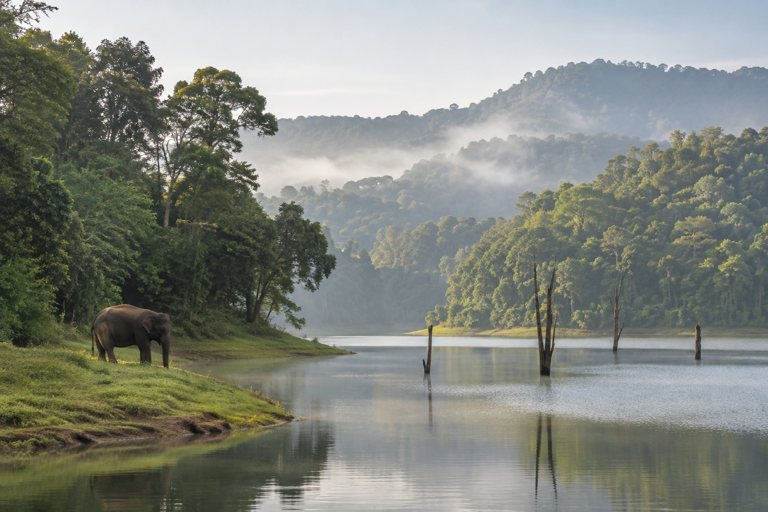 Thekkady forest and lake